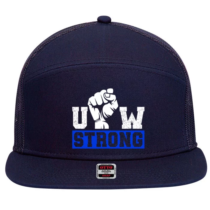 Stand Up Uaw Uaw Strike Uaw Proud Union Pride Uaw Laborer Worker 7 Panel Mesh Trucker Snapback Hat