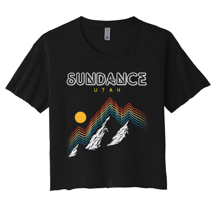 Sundance Utah Usa Hiking And Climbing 1980s Women's Crop Top Tee