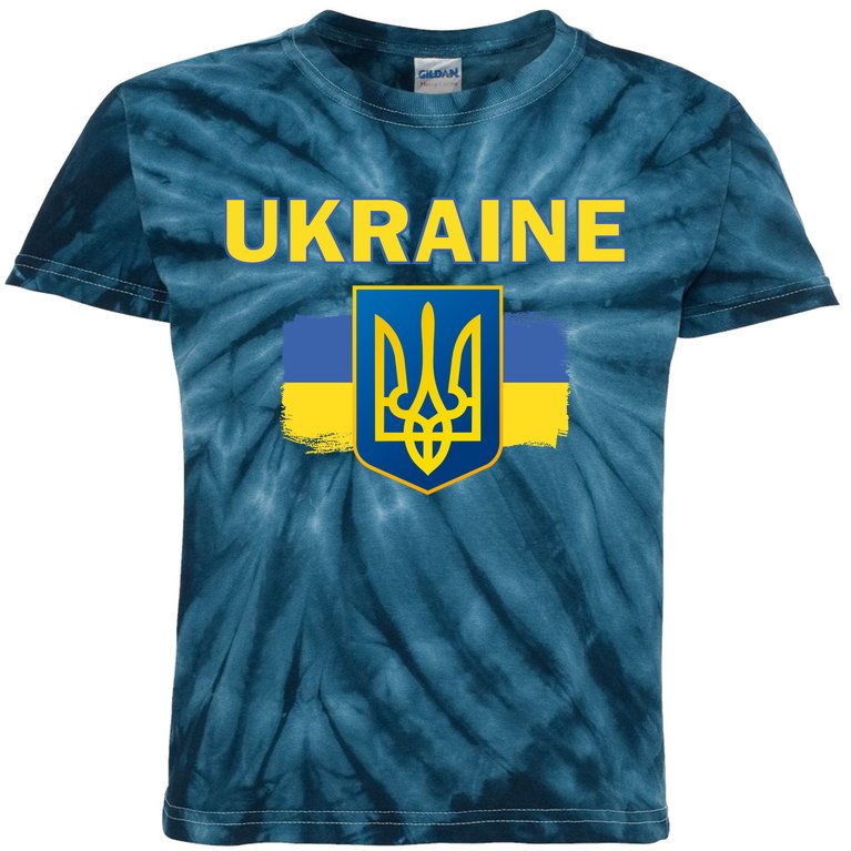 Support Ukrainian, Ukrainian Gift Kids Tie-Dye T-Shirt