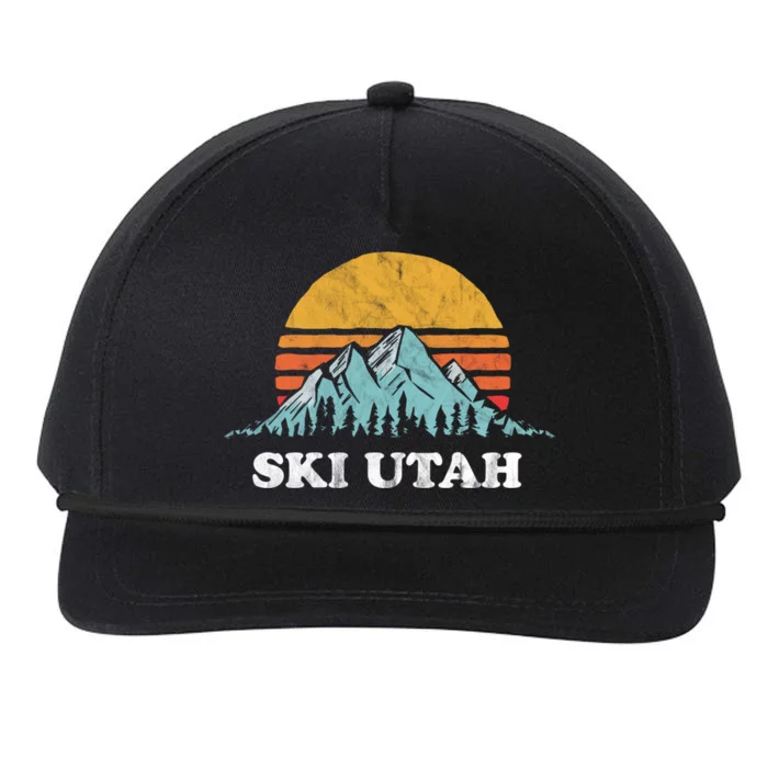 Ski Utah Vintage Retro Vibe Skiing Cute Gift Snapback Five-Panel Rope Hat