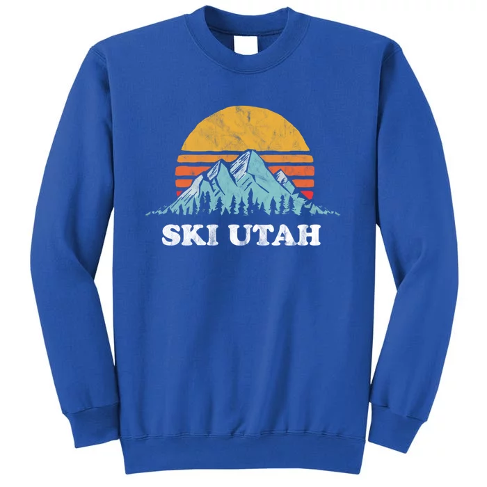 Ski Utah Vintage Retro Vibe Skiing Cute Gift Tall Sweatshirt