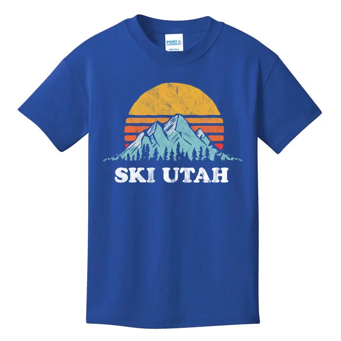 Ski Utah Vintage Retro Vibe Skiing Gift Kids T-Shirt