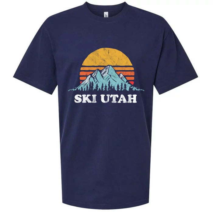 Ski Utah Vintage Retro Vibe Skiing Gift Sueded Cloud Jersey T-Shirt