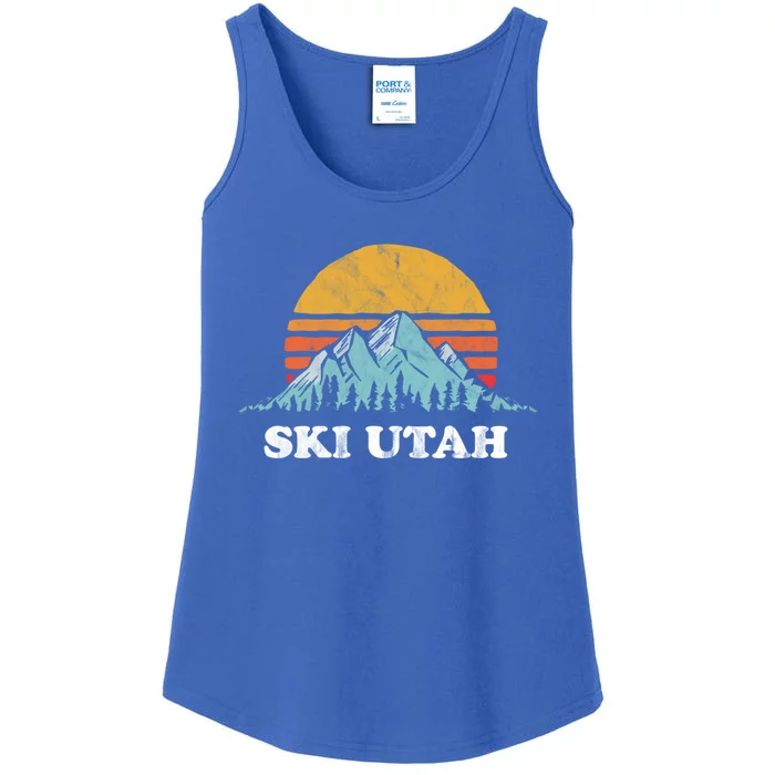 Ski Utah Vintage Retro Vibe Skiing Cool Gift Ladies Essential Tank