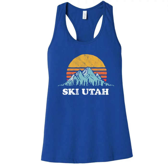 Ski Utah Vintage Retro Vibe Skiing Cool Gift Women's Racerback Tank