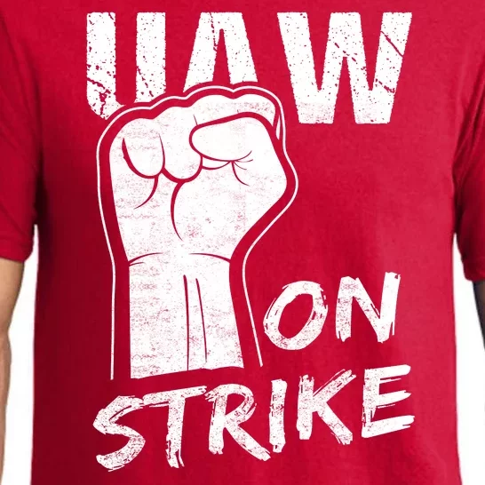 Striking UAW Workers On Strike UAW Strike Red United Auto Workers Picket Sign Pajama Set