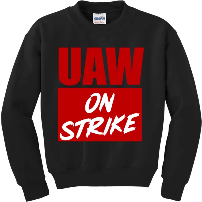 Striking UAW Workers Red Workers Strike Walkout Gift Kids Sweatshirt