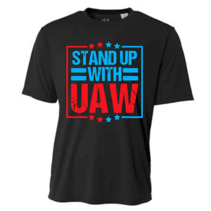 Stand Up With UAW On Strike Red United Auto Worker Cooling Performance Crew T-Shirt