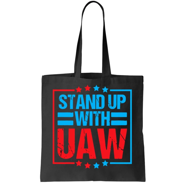 Stand Up With UAW On Strike Red United Auto Worker Tote Bag