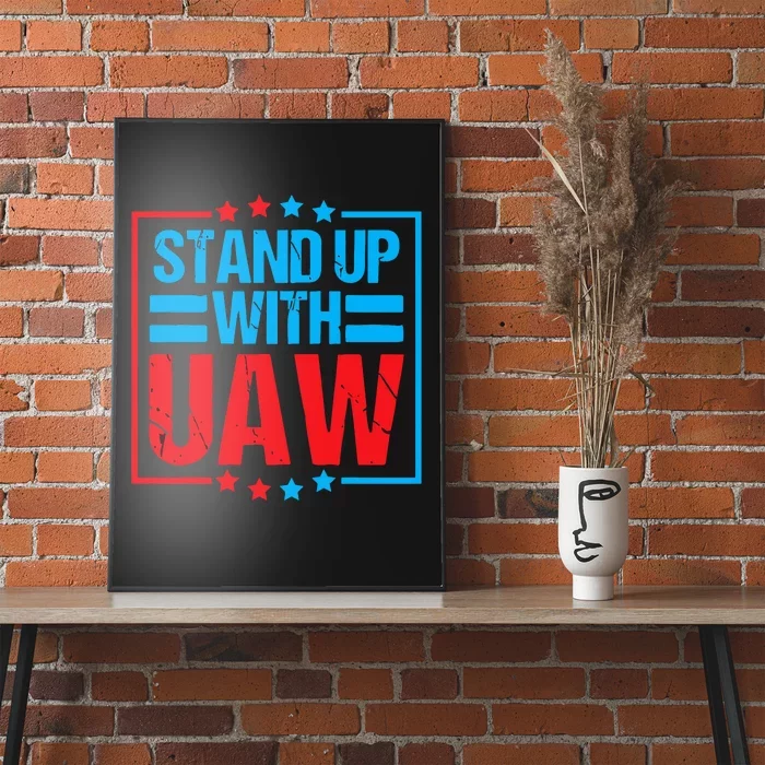 Stand Up With UAW On Strike Red United Auto Worker Poster