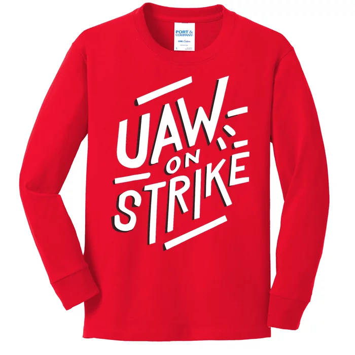 Striking Uaw Workers On Strike Kids Long Sleeve Shirt