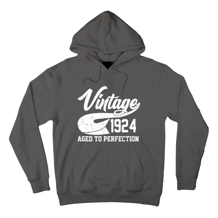 Sporty Vintage 1924 Aged To Perfection 100th Birthday Hoodie