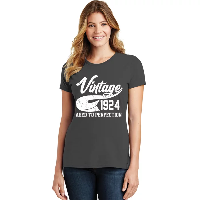 Sporty Vintage 1924 Aged To Perfection 100th Birthday Women's T-Shirt