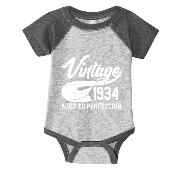 Sporty Vintage 1934 Aged To Perfection 90th Birthday Infant Baby Jersey Bodysuit