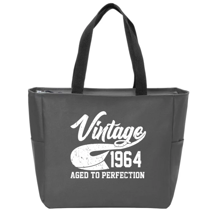 Sporty Vintage 1964 Aged To Perfection 60th Birthday Zip Tote Bag