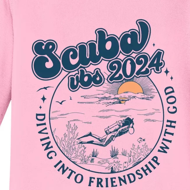 Scuba Vbs 2024 Diving Into Friendship With God Underwater Baby Long Sleeve Bodysuit