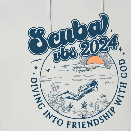 Scuba Vbs 2024 Diving Into Friendship With God Underwater Performance Fleece Hoodie