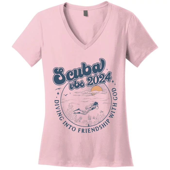 Scuba Vbs 2024 Friendship With God Women's V-Neck T-Shirt