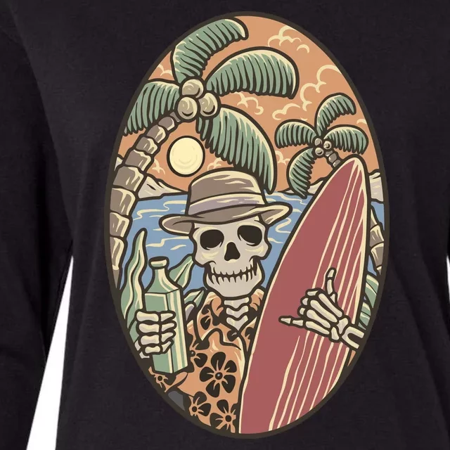 Skeleton Vacation Womens Cotton Relaxed Long Sleeve T-Shirt