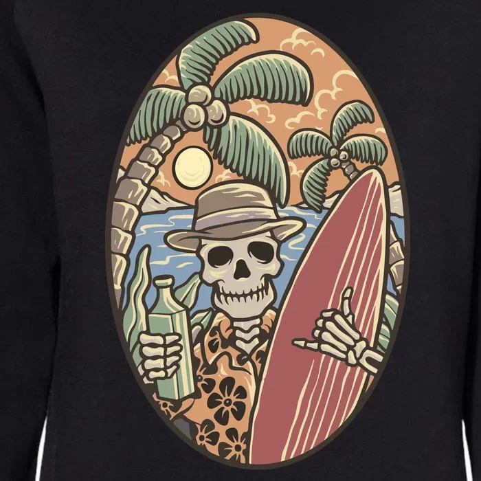 Skeleton Vacation Womens California Wash Sweatshirt