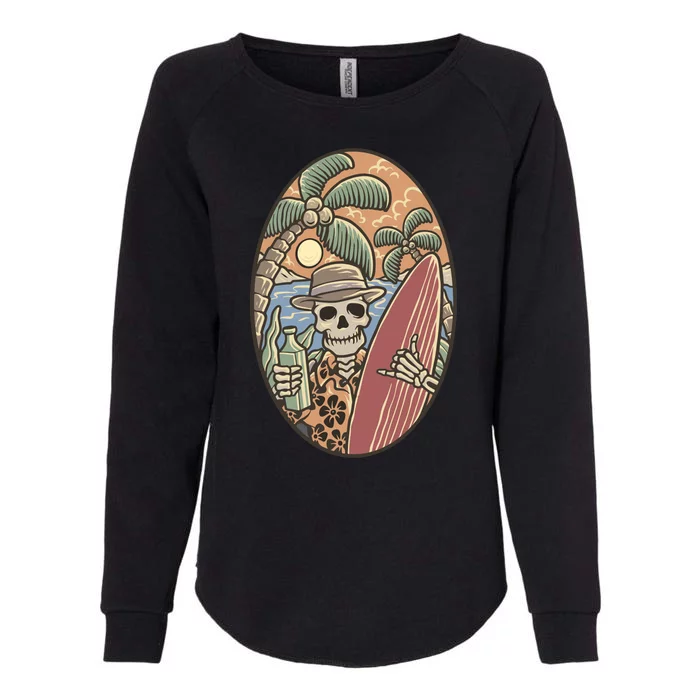 Skeleton Vacation Womens California Wash Sweatshirt