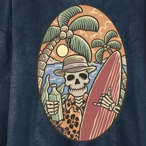 Skeleton Vacation Hooded Wearable Blanket