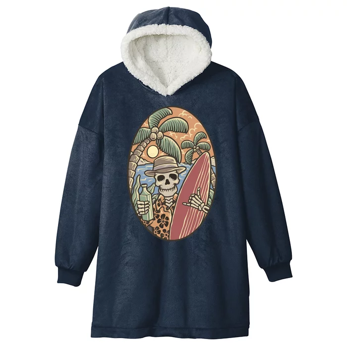 Skeleton Vacation Hooded Wearable Blanket