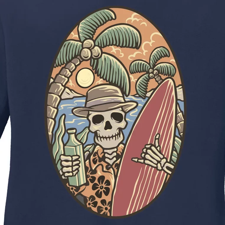 Skeleton Vacation Ladies Long Sleeve Shirt