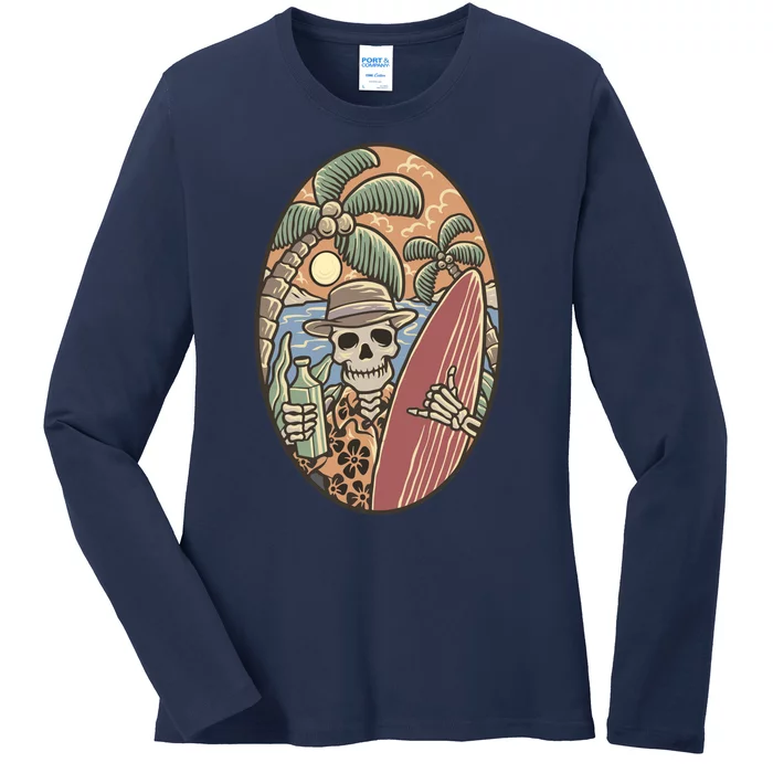 Skeleton Vacation Ladies Long Sleeve Shirt