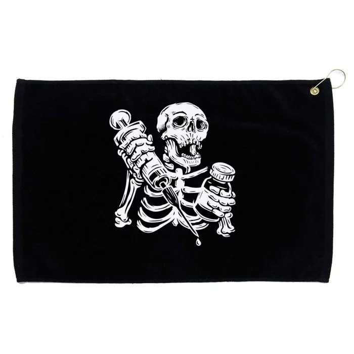 Skeleton Vaccine Grommeted Golf Towel