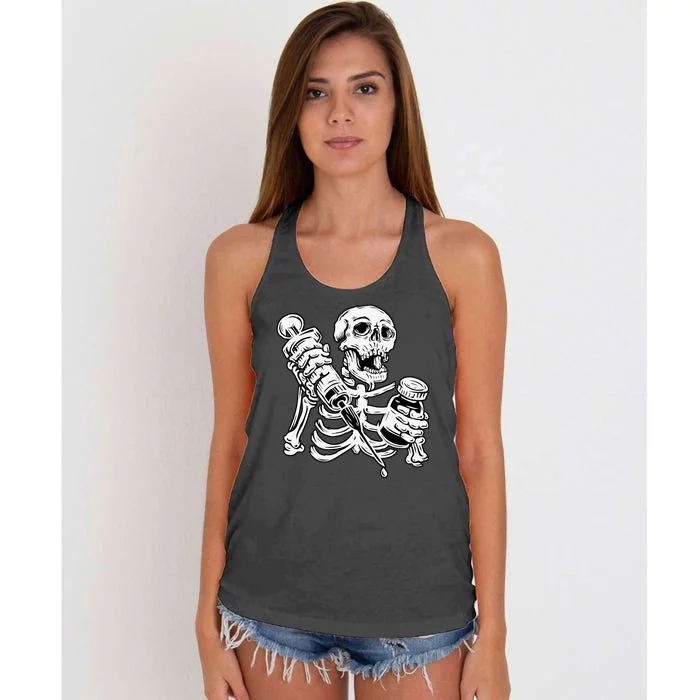 Skeleton Vaccine Women's Knotted Racerback Tank