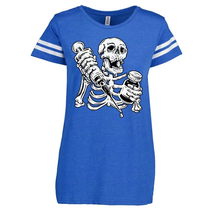 Skeleton Vaccine Enza Ladies Jersey Football T-Shirt