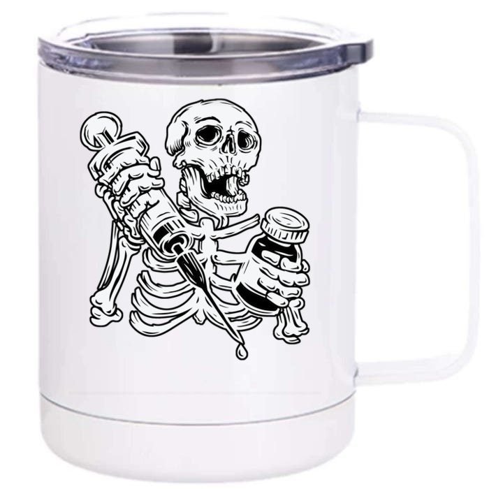 Skeleton Vaccine Front & Back 12oz Stainless Steel Tumbler Cup