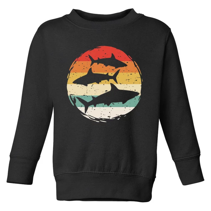 Sharks Vintage 80s Retro Clothes Shark Party In The Sea Toddler Sweatshirt