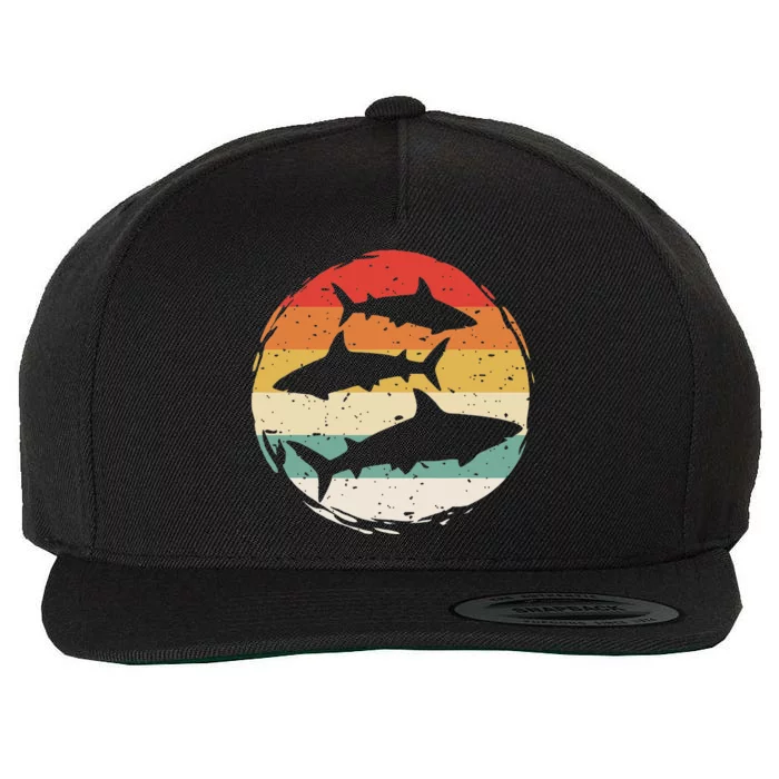 Sharks Vintage 80s Retro Clothes Shark Party In The Sea Wool Snapback Cap