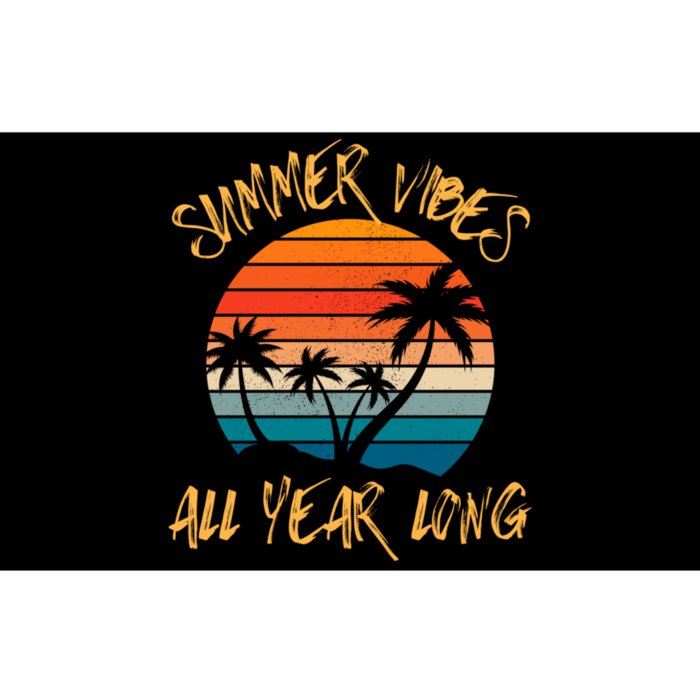 Summer Vibes All Year Long Retro Vintage Summer Lover Bumper Sticker