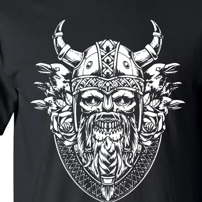 Skull Viking And Raven And Viking Helmet Tall T-Shirt