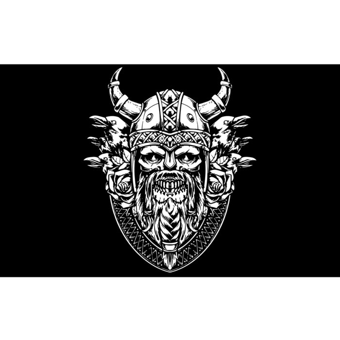 Skull Viking And Raven And Viking Helmet Bumper Sticker