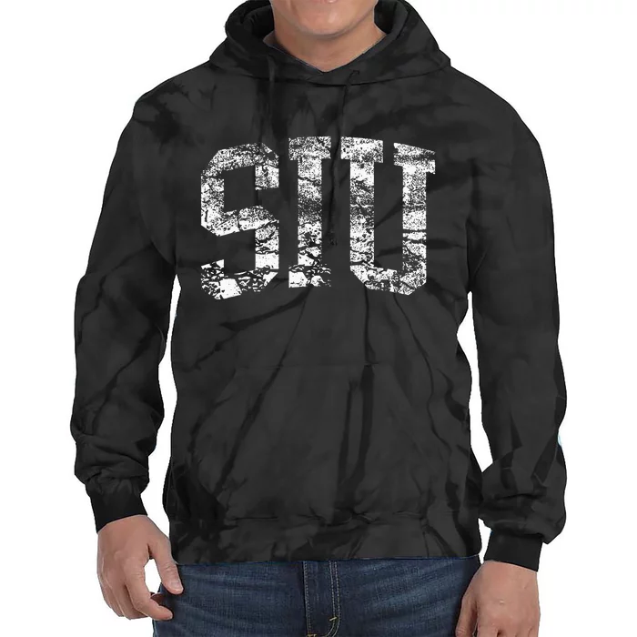 SIU Vintage Arch Logo University Sports Style Tie Dye Hoodie