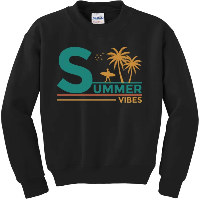 Summer Vibes Adventure Graphic Kids Sweatshirt