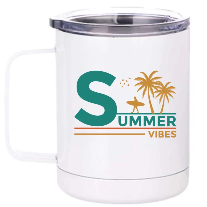 Summer Vibes Adventure Graphic Front & Back 12oz Stainless Steel Tumbler Cup