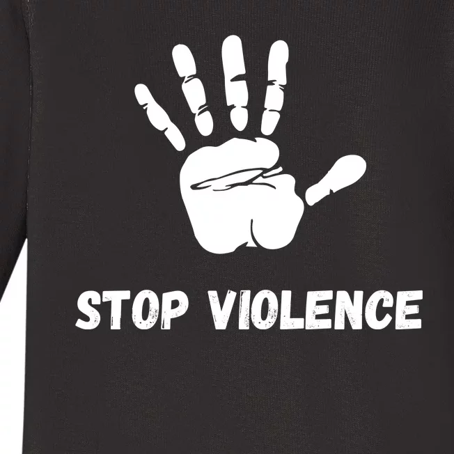 Stop Violence Awareness Baby Long Sleeve Bodysuit