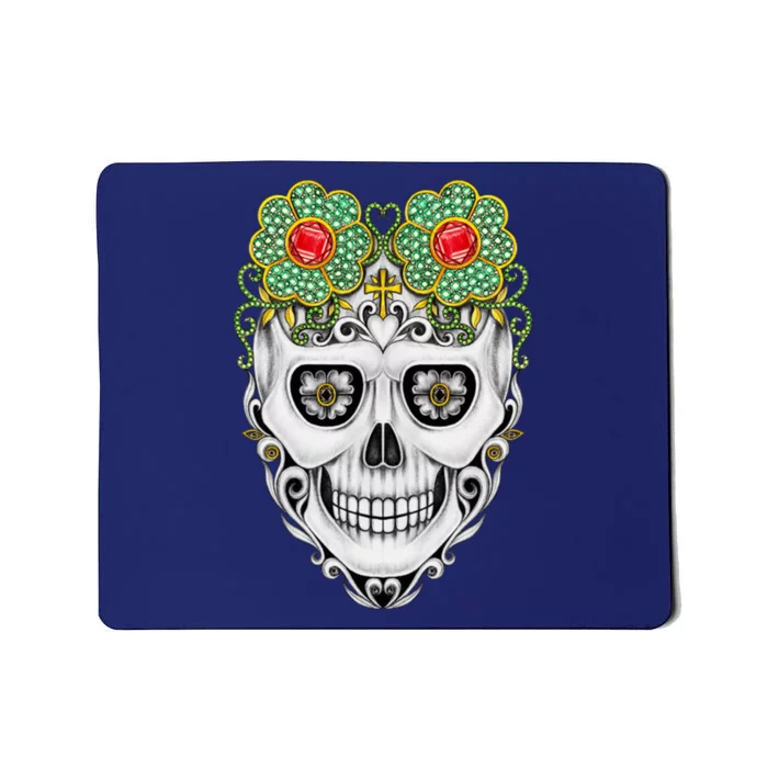 Sugarskull Vintage Art Set With Sapphire And Black Diamond Mousepad