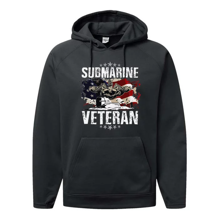 Submarine Veteran Artwork For A Submariner Performance Fleece Hoodie