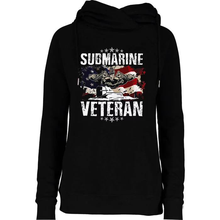 Submarine Veteran Artwork For A Submariner Womens Funnel Neck Pullover Hood