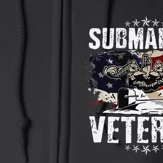 Submarine Veteran Artwork For A Submariner Full Zip Hoodie