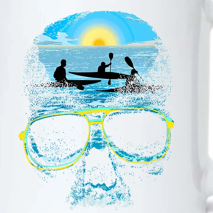 Summer Vacation Beach Skull Lover Cool Rowing Black Color Changing Mug