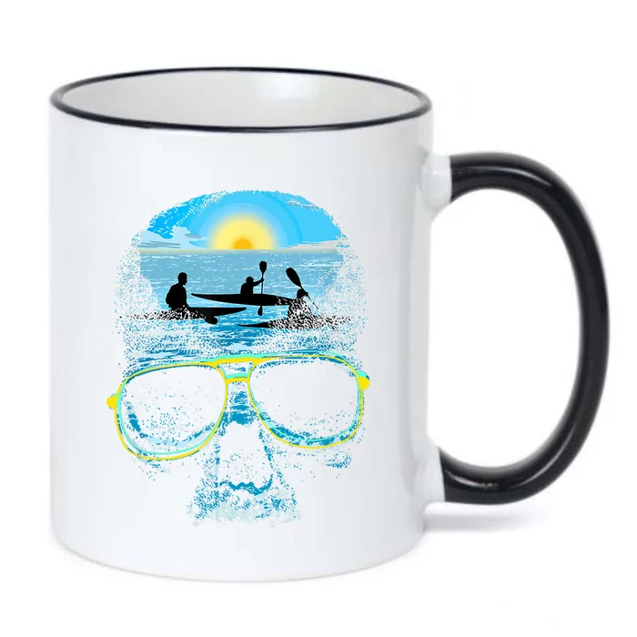 Summer Vacation Beach Skull Lover Cool Rowing Black Color Changing Mug