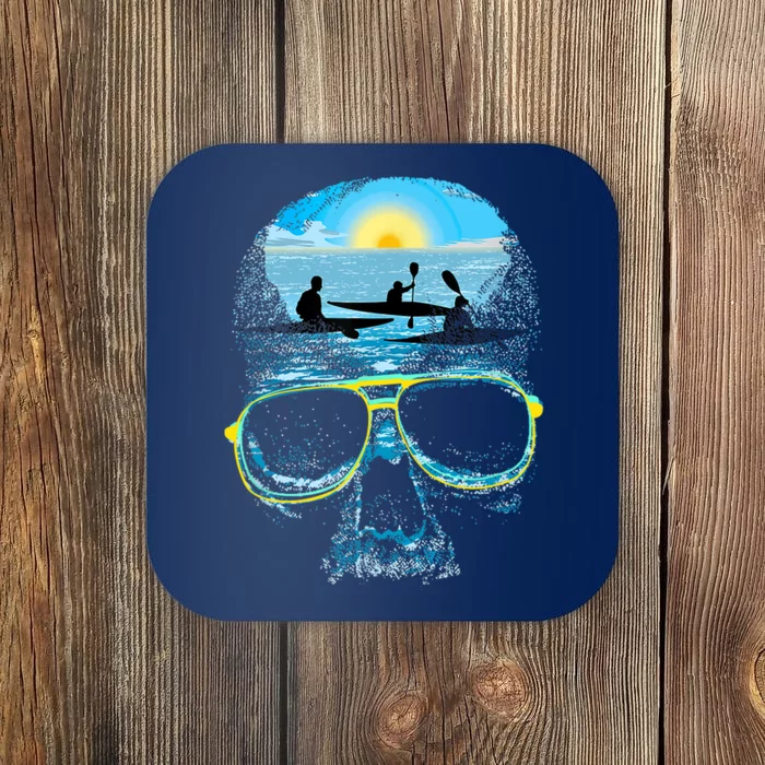 Summer Vacation Beach Skull Lover Cool Rowing Coaster