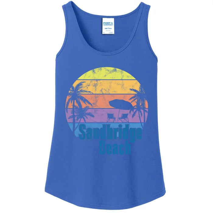 Sandbridge Virginia Beach Retro Sunset Family Beach Vacation Gift Ladies Essential Tank